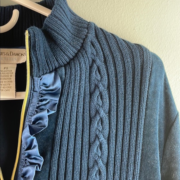 Draper's and Damons Petites Blue Women's Velvet Jacket Small - Picture 5 of 7